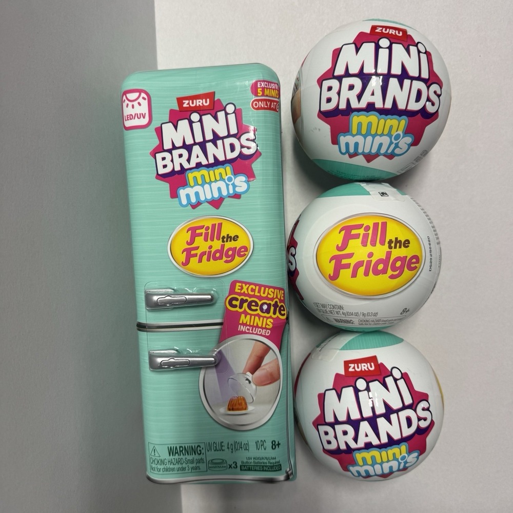 ZURU Mini Brands Fill the Fridge Playset with 3 Capsules/Balls Target Exclusive